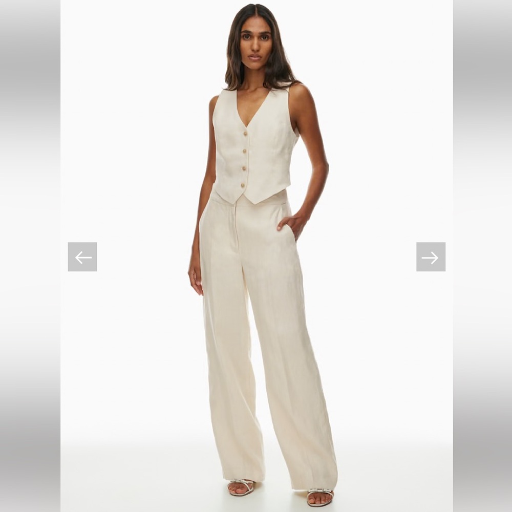 NWT Sold Out Aritzia Wilfred Limitless Linen Pant White - Size 2